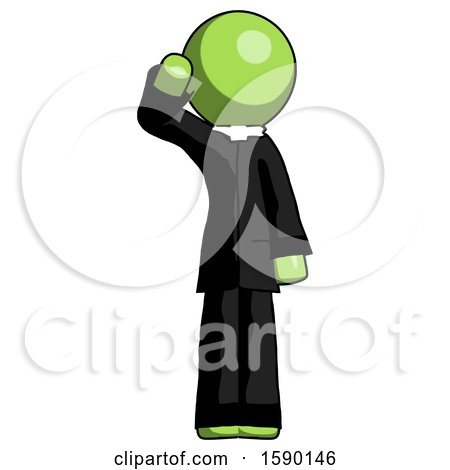 Green Clergy Man Soldier Salute Pose by Leo Blanchette