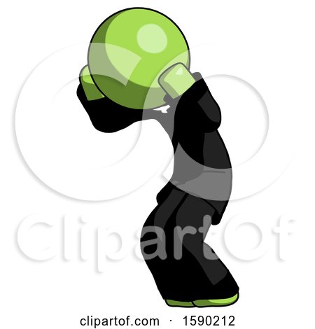Green Clergy Man with Headache or Covering Ears Turned to His Left by Leo Blanchette