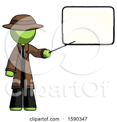 Green Detective Man Giving Presentation in Front of Dry-erase Board by Leo Blanchette