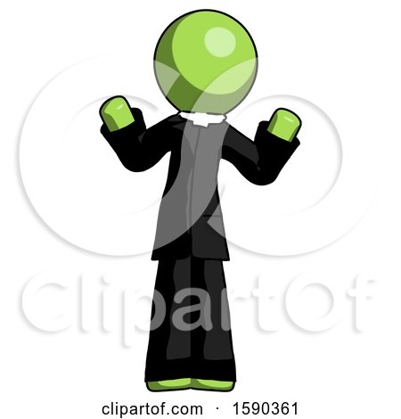 Green Clergy Man Shrugging Confused by Leo Blanchette