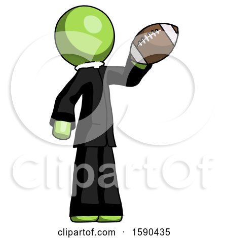 Green Clergy Man Holding Football up by Leo Blanchette