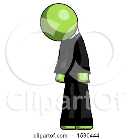 Green Clergy Man Depressed with Head down Turned Left by Leo Blanchette