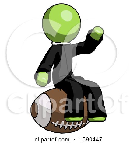 Green Clergy Man Sitting on Giant Football by Leo Blanchette