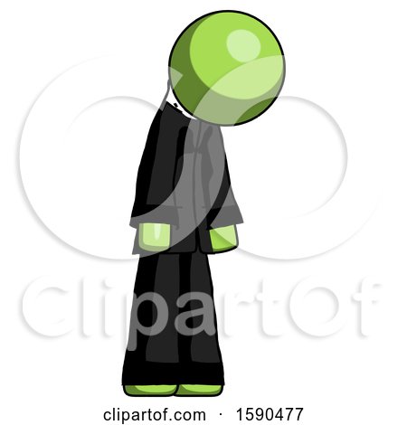 Green Clergy Man Depressed with Head down Turned Right by Leo Blanchette