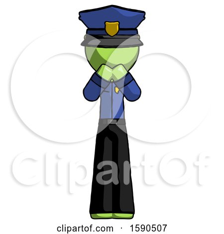 Green Police Man Laugh, Giggle, or Gasp Pose by Leo Blanchette