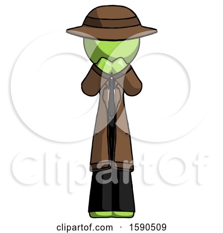 Green Detective Man Laugh, Giggle, or Gasp Pose by Leo Blanchette