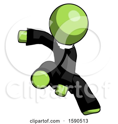 Green Clergy Man Action Hero Jump Pose by Leo Blanchette