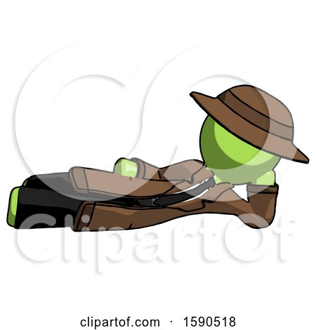 Green Detective Man Reclined on Side by Leo Blanchette