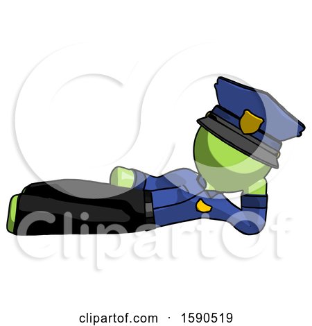 Green Police Man Reclined on Side by Leo Blanchette