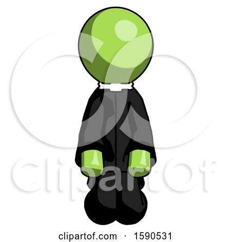 Green Clergy Man Kneeling Front Pose by Leo Blanchette