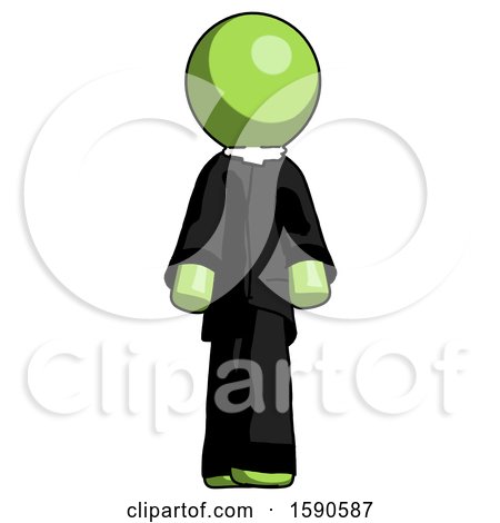 Green Clergy Man Walking Front View by Leo Blanchette