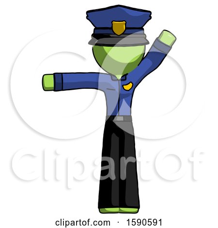 Green Police Man Directing Traffic Left by Leo Blanchette