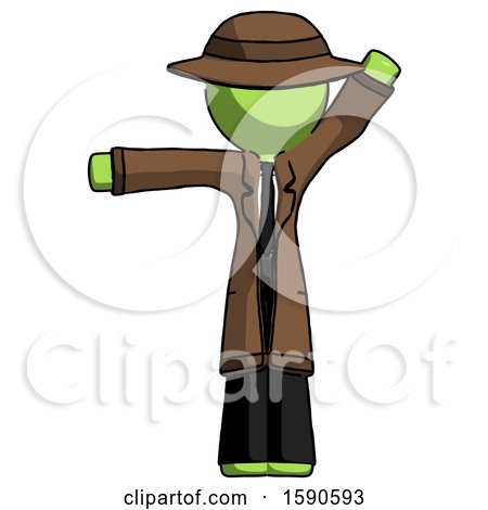 Green Detective Man Directing Traffic Left by Leo Blanchette