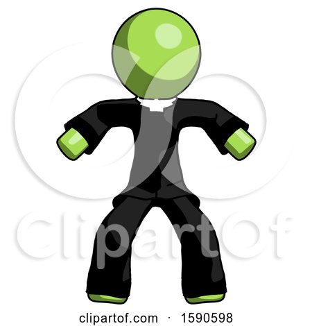 Green Clergy Male Sumo Wrestling Power Pose by Leo Blanchette