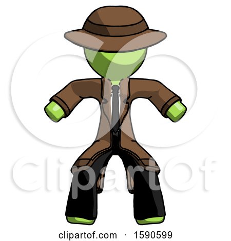 Green Detective Male Sumo Wrestling Power Pose by Leo Blanchette