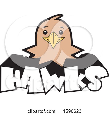 Clipart of a Hawk Mascot over Text - Royalty Free Vector Illustration by Johnny Sajem