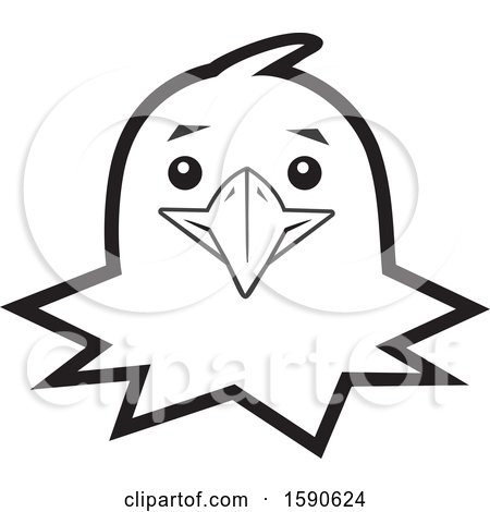 Clipart of a Black and White Hawk Mascot Face - Royalty Free Vector Illustration by Johnny Sajem