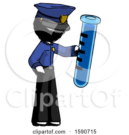 Ink Police Man Holding Large Test Tube by Leo Blanchette