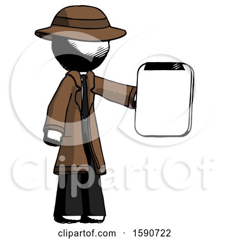 Ink Detective Man Showing Clipboard to Viewer by Leo Blanchette