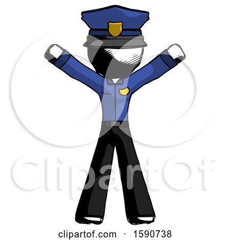 Ink Police Man Surprise Pose, Arms and Legs out by Leo Blanchette