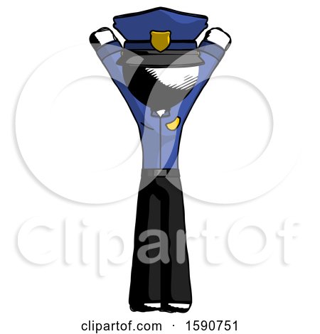 Ink Police Man Hands up by Leo Blanchette