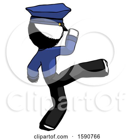 Ink Police Man Kick Pose by Leo Blanchette