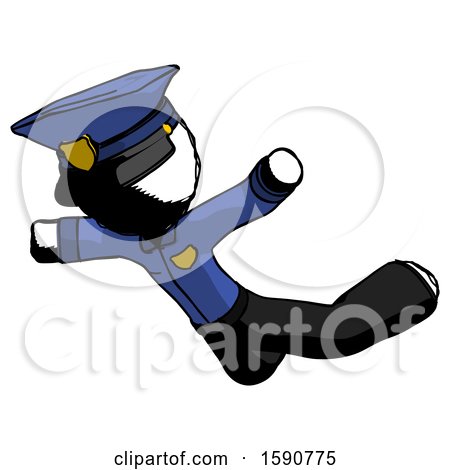 Ink Police Man Skydiving or Falling to Death by Leo Blanchette