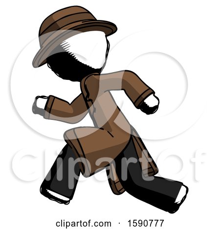 Ink Detective Man Running Fast Left by Leo Blanchette