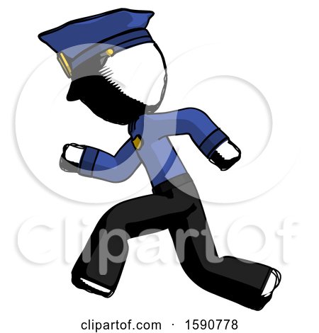 Ink Police Man Running Fast Left by Leo Blanchette