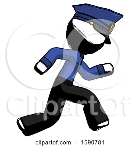 Ink Police Man Running Fast Right by Leo Blanchette