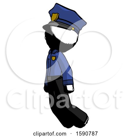 Ink Police Man Floating Through Air Left by Leo Blanchette