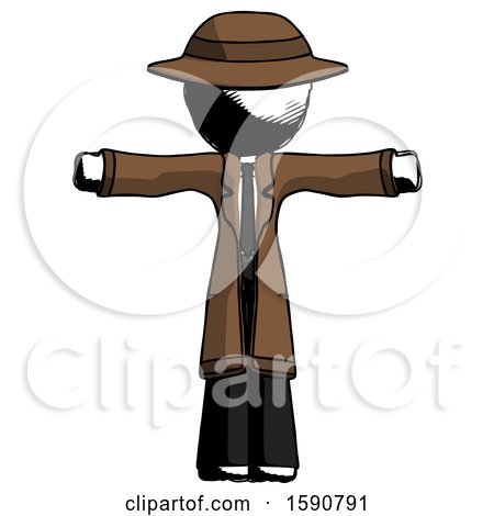 Ink Detective Man T-Pose Arms up Standing by Leo Blanchette
