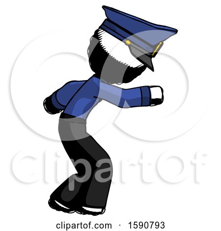 Ink Police Man Sneaking While Reaching for Something by Leo Blanchette