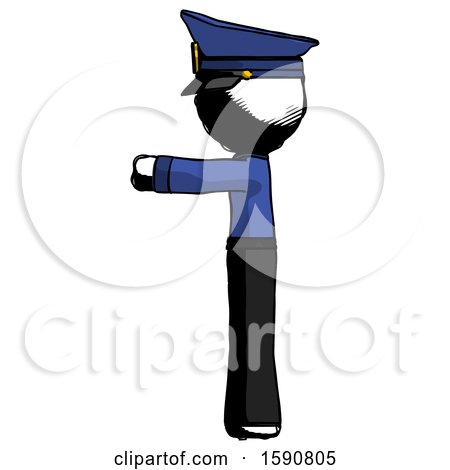 Ink Police Man Pointing Left by Leo Blanchette