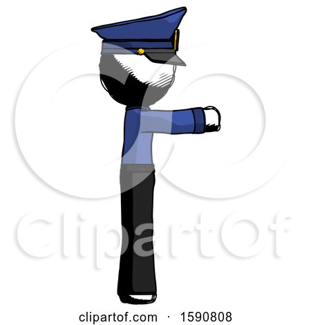 Ink Police Man Pointing Right by Leo Blanchette
