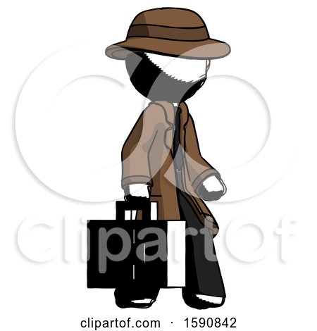 Ink Detective Man Walking with Medical Aid Briefcase to Right by Leo Blanchette
