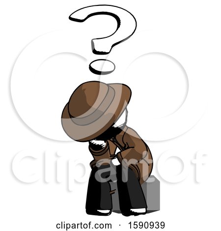 Ink Detective Man Thinker Question Mark Concept by Leo Blanchette