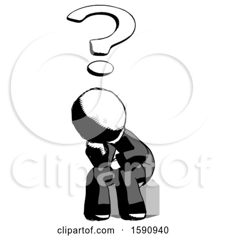 Ink Clergy Man Thinker Question Mark Concept by Leo Blanchette