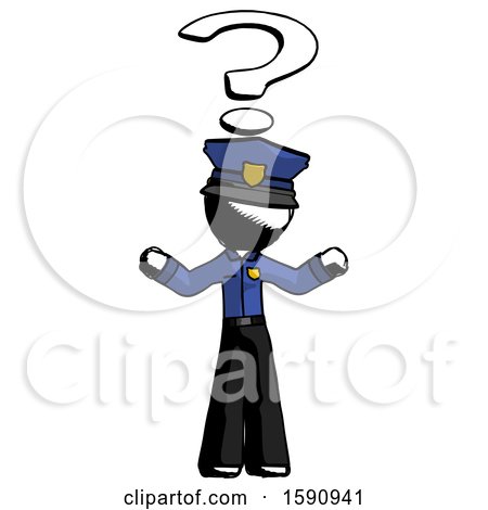Ink Police Man with Question Mark Above Head, Confused by Leo Blanchette