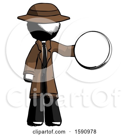 Ink Detective Man Holding a Large Compass by Leo Blanchette