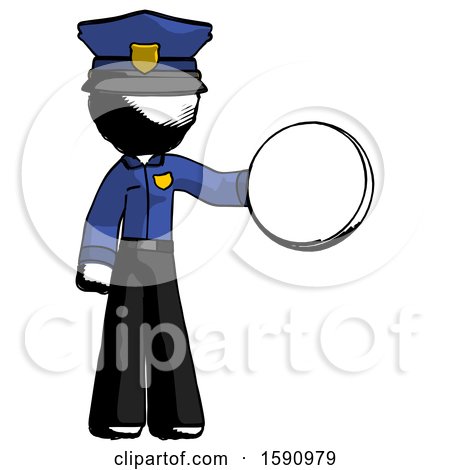 Ink Police Man Holding a Large Compass by Leo Blanchette