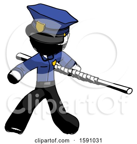 Ink Police Man Bo Staff Action Hero Kung Fu Pose by Leo Blanchette