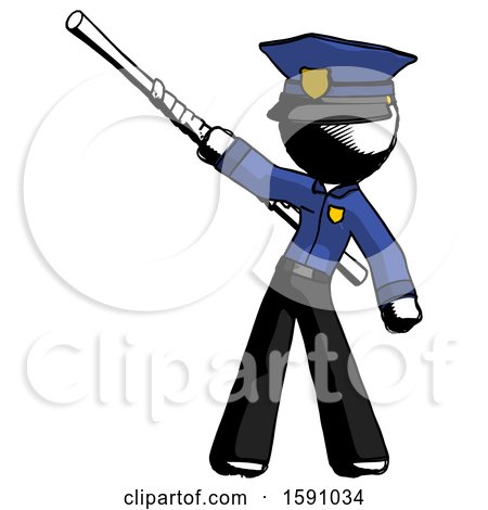 Ink Police Man Bo Staff Pointing up Pose by Leo Blanchette