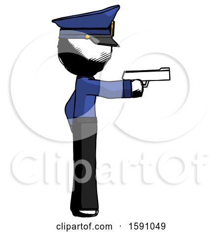 Ink Police Man Firing a Handgun by Leo Blanchette