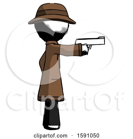 Ink Detective Man Firing a Handgun by Leo Blanchette