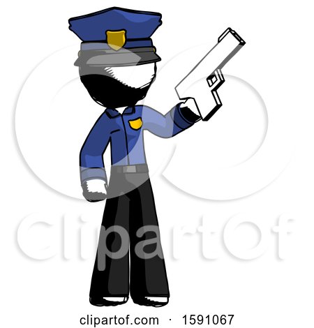 Ink Police Man Holding Handgun by Leo Blanchette