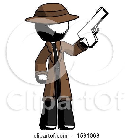 Ink Detective Man Holding Handgun by Leo Blanchette