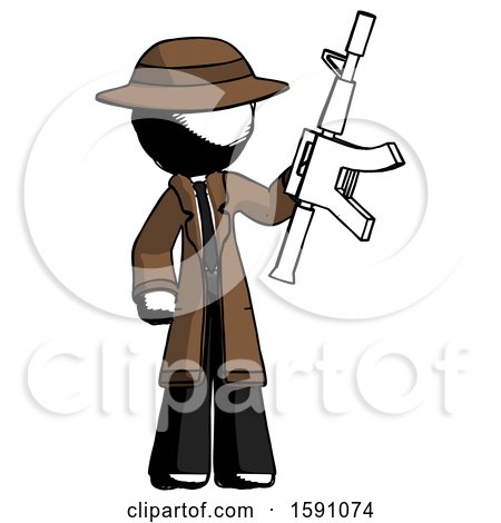 Ink Detective Man Holding Automatic Gun by Leo Blanchette