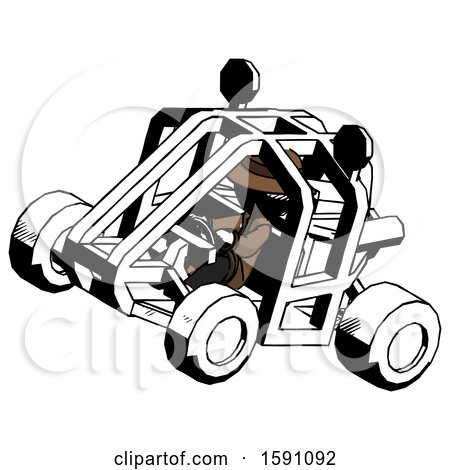 Ink Detective Man Riding Sports Buggy Side Top Angle View by Leo Blanchette