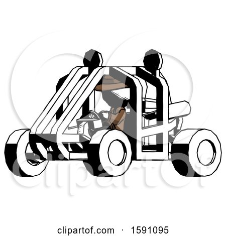 Ink Detective Man Riding Sports Buggy Side Angle View by Leo Blanchette